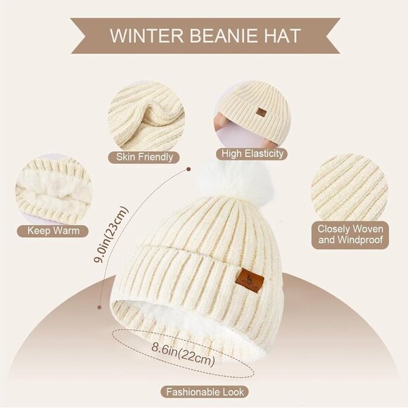 Unisex Winter Beanie Scarf Gloves Set Acrylic Long Neck Warm Accessories main image 5